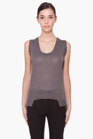 MM6 MAISON MARTIN MARGIELA Grey Linen Tank Top