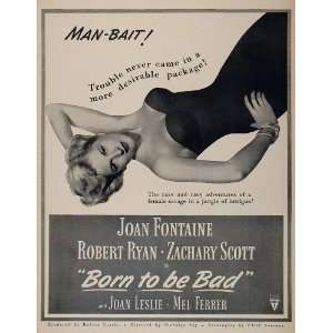   Be Bad Joan Fontaine Nicholas Ray   Original Print Ad
