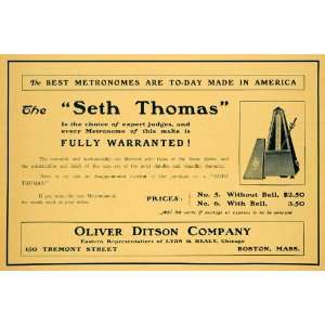  1904 Ad Seth Thomas Metronome Oliver Ditson Company 