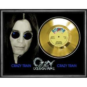Ozzy Osbourne Crazy Train Framed Gold Record A3
