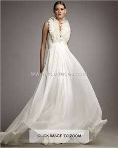 Marchesa 2011 Bow Chiffon Gown Wedding Dress NEW NWT $1,155 10 White 