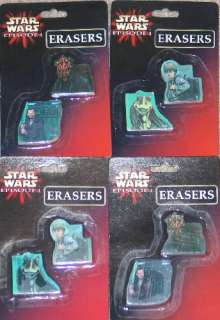 Star Wars Episode I Set of 8 Character Erasers Mint  