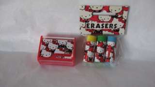 Sanrio Hello Kitty Eraser Set Pencil Sharpener Pattern Vintage 1976 
