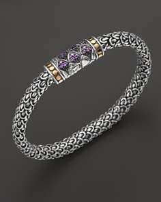 John Hardy Small Sterling Silver Small Chain Bracelet with Amethyst