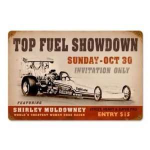 Shirley Muldowney Drag Race Top Fuel Vintage Metal Sign