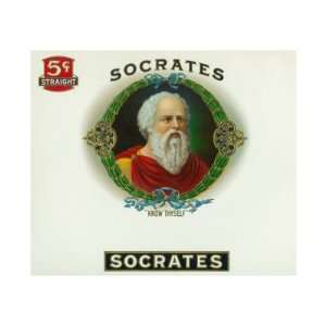  Socrates Brand Cigar Box Label Premium Poster Print, 18x24 