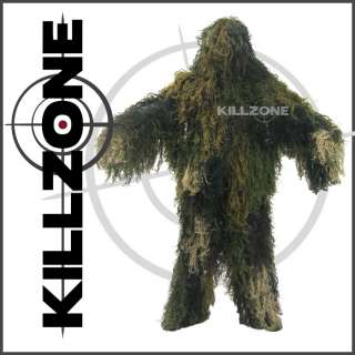 KillZone Complete 3 Piece Ghillie Suit with Woodland Camo XL   Free 