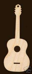 Guitar 5 Instrument Shape Unfinished Wood Cutout#566 5  