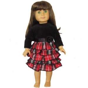    New Plaid Christmas Dress Fits American Girl Doll Toys & Games