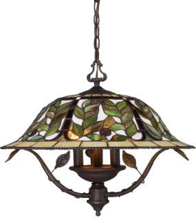 Tiffany Style Stained Glass 3 Light Chandelier Lighting  