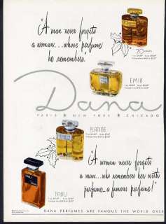DANA Perfume Ad TABU   Emir   Platine   20 Carats 1947  