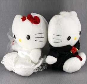 Hello Kitty & Dear Daniel Wedding Plush Doll Toy White  