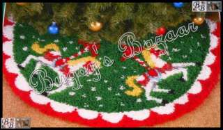   Sultana CAROUSEL HORSES Christmas Tree Skirt Latch Hook Kit 34  