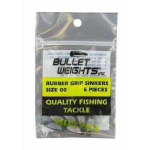  Bullet Weights Rubber Grip Sinkers Size 00 1/8oz 6per pk 