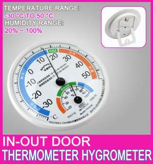 Indoor Outdoor Wall Mount Thermometer Thermo Hygrometer  