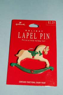 Hallmark Lapel Pin Rocking Horse Christmas 1980s  
