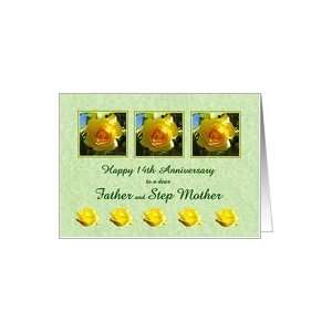  Happy 14th Anniversary Father and Step Mother   Yellow Rose Flowers 