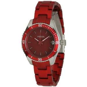   Fossil Stella Mini Aluminum and Stainless Steel Watch Red Fossil