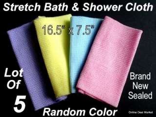 BATH & SHOWER Scrubber Exfoliating Wash Cloth 16.5 x 7.5 Stretch 
