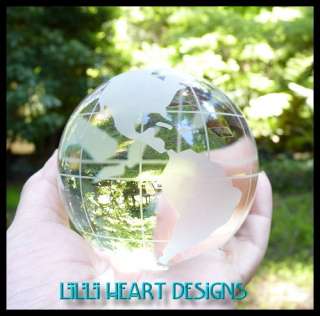 CRYSTAL WORLD GLOBE 80mm HIGH QUALITY LEAD CRYSTAL  