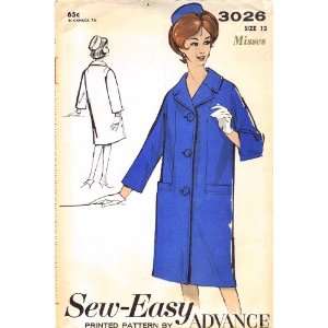  Advance 3026 Vintage Sewing Pattern Coat and Pillbox Hat 