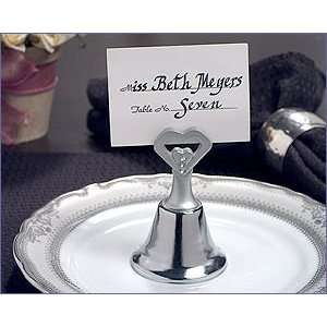 Silver Open Heart Bell/Place Card Holder   Wedding Party 