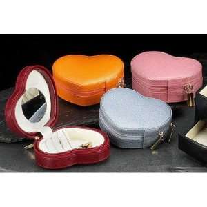  Small Heart Shaped Jewelry Case in Red Leather: Home 