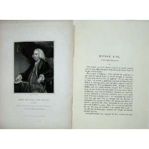   Memoirs Portrait 1834 Henry Fox Lord Holland Robinson