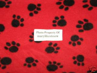 29 X 45 long Dog PAW PRINT New Fleece Crate Pet Blanket handmade 