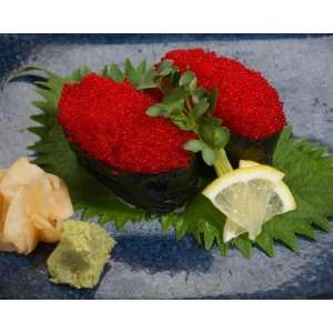 Frozen Sashimi Grade Red Flying Fish Eggs (Tobikko) 500g:  