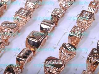   jewelry lots 6style rose gold P crystal rhinestone men rings Size more