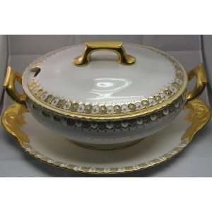  Royal Crown Derby Heraldic Gold Tureen W/Lid & Underplate 