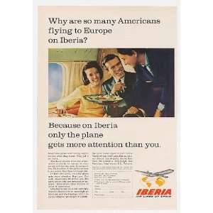  1966 Iberia Airlines People Get Attention Stewardess Print 
