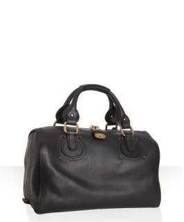 Chloe black leather Aurore bowling bag