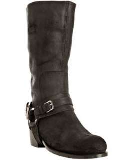Christian Dior black leather Biker harness boots   