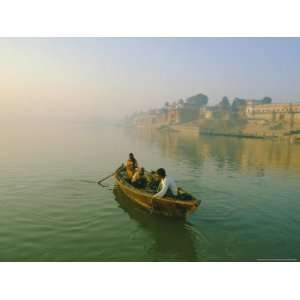  Waterfront and Boat on the River Ganges (Ganga), Varanasi 