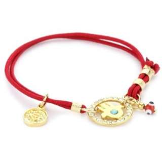Blee Inara Red Elastic Hamsa With Swarovski Bracelet   designer shoes 