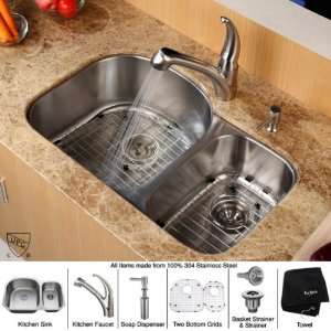   Steel Kitchen Sink with Kitchen Faucet and Soap Dispenser Appliances