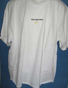 NIKE Tennis t shirt mens XL white challenge court back design NOS 100% 