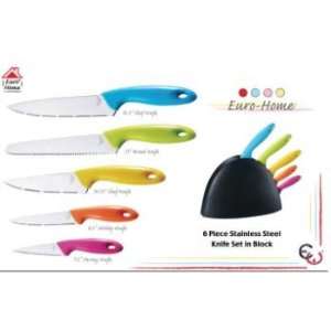   Piece Stainless Steel Knife Set In Block Case Pack 8 