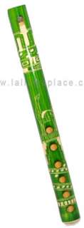 Wooden Peruvian Green Painted Bamboo Cane Flute Peru SM  