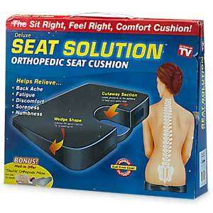 SEAT SOLUTION GREAT ORTHOPEDIC CUSHION BACK ACHE SUPPORT SITTING PADS