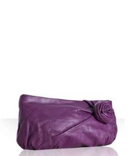 Moschino Cheap and Chic purple leather rosette clutch   up to 