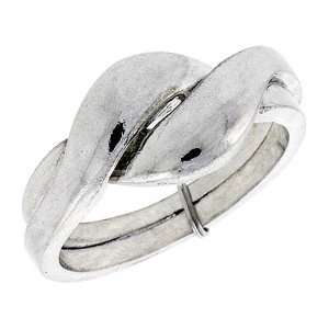 Sterling Silver 2 Piece Love Knot Puzzle Ring Band, 3/8 in. (9mm) wide 