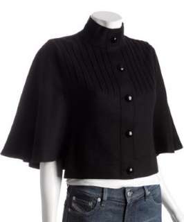 Susana Monaco black wool mockneck cape jacket  BLUEFLY up to 70% off 
