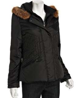 Marc New York black quilted down Frost dyed coyote hooded jacket 