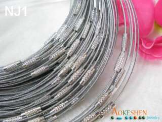 Stainless Steel Wire Choker Memory Necklace Loop Cord Chain