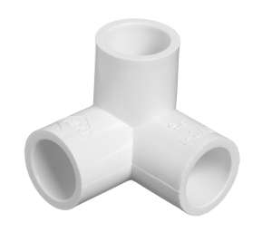 90 Side Outlet Elbow Slip PVC Fitting Sch 40 3 Way  