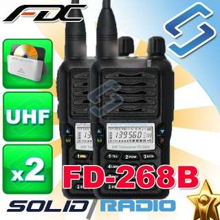 2x FD 268B UHF Radio 400 470Mhz Radio +Earpiece +Cable  
