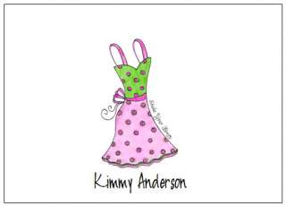 Pretty Dress Note Cards Personalized Many designs Cute!  